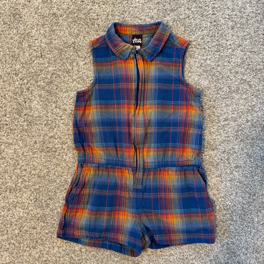 Tea Collection Vibrant Plaid Romper - Multicolor